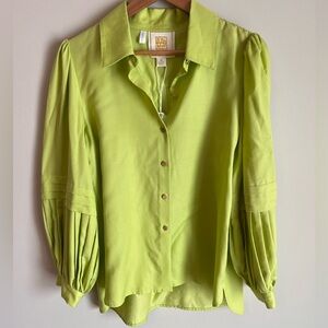 Emily McCarthy NWT Oxford Shirt Button Front in Kiwi Size Medium (M) Preppy